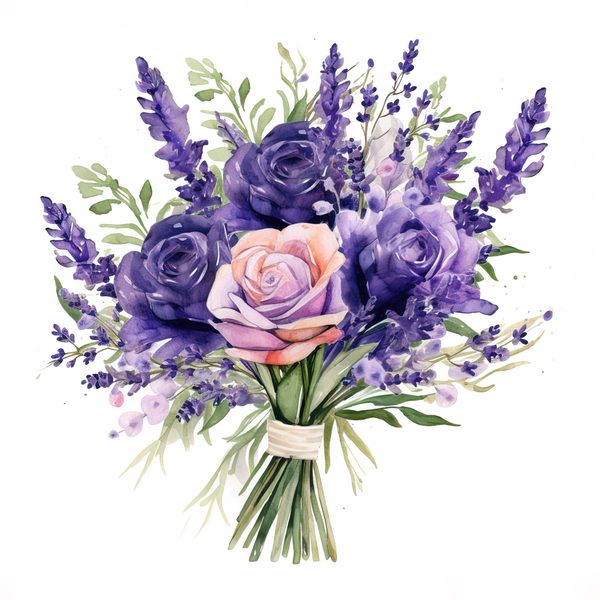 Watercolor Lavender Clipart: Purple Floral Illustrations (Digital Download) — image 8