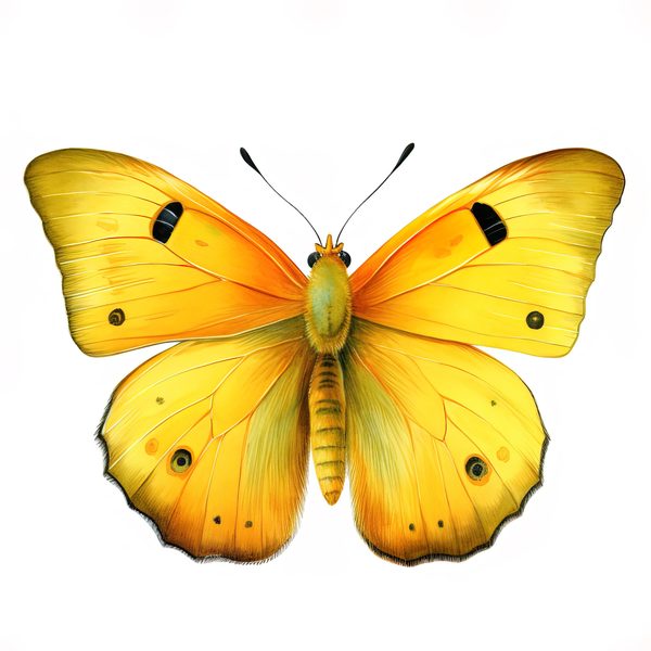 Watercolor Orange Sulphur Butterfly Clipart: Purple Flowers (JPG, PNG) — image 5