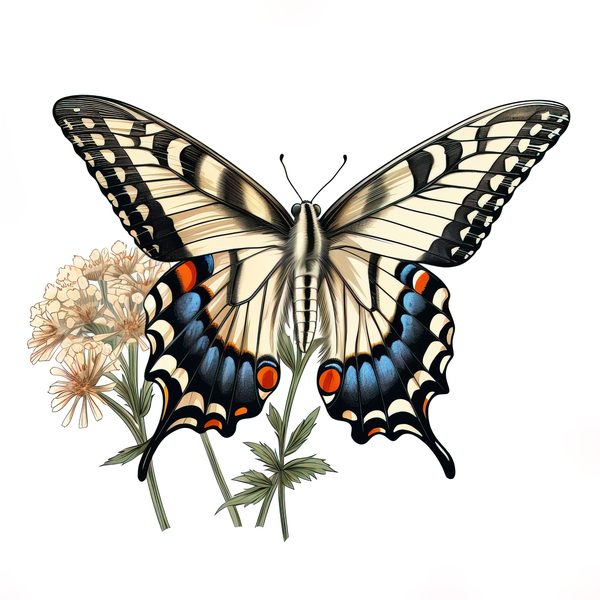 Swallowtail Butterfly Watercolor Clipart: 10 JPG PNG Graphics (Commercial Use) — image 4