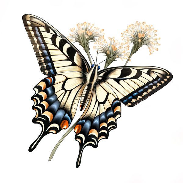 Swallowtail Butterfly Watercolor Clipart: 10 JPG PNG Graphics (Commercial Use) — image 5