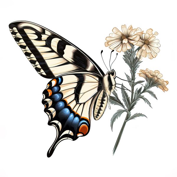 Swallowtail Butterfly Watercolor Clipart: 10 JPG PNG Graphics (Commercial Use) — image 8