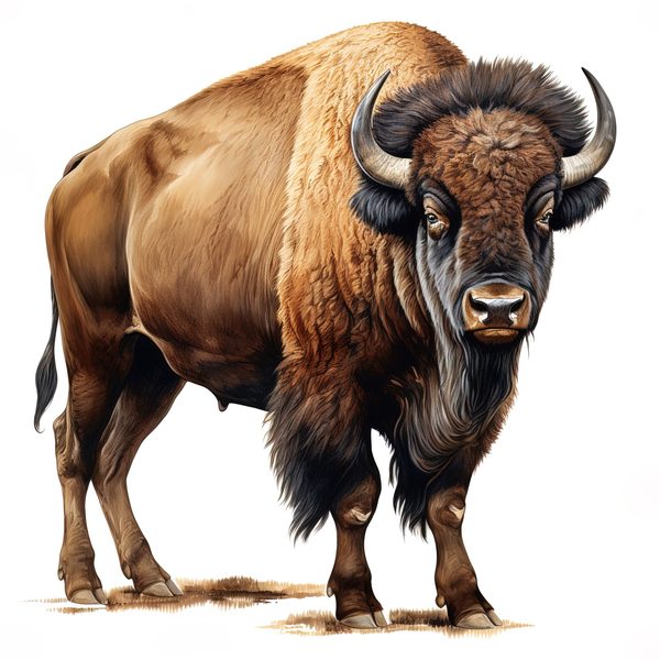 Watercolor Buffalo Clipart: Rustic Bison Illustrations (JPG, PNG Digital Download) — image 9
