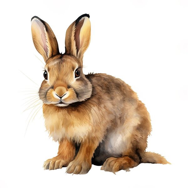 Watercolor Bunny Illustration: 10 Rabbit Art Printables (Digital Download) — image 1