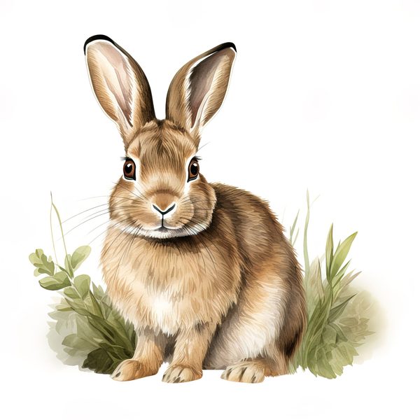 Watercolor Bunny Illustration: 10 Rabbit Art Printables (Digital Download) — image 2
