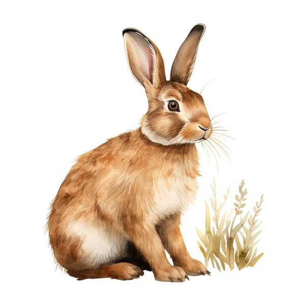 Watercolor Bunny Illustration: 10 Rabbit Art Printables (Digital Download) — image 6