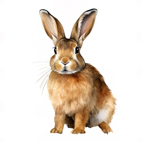 Watercolor Bunny Illustration: 10 Rabbit Art Printables (Digital Download) — image 8
