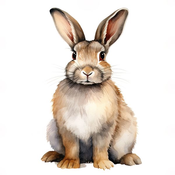 Watercolor Bunny Illustration: 10 Rabbit Art Printables (Digital Download) — image 9