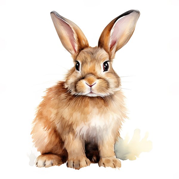 Watercolor Bunny Illustration: 10 Rabbit Art Printables (Digital Download) — image 10