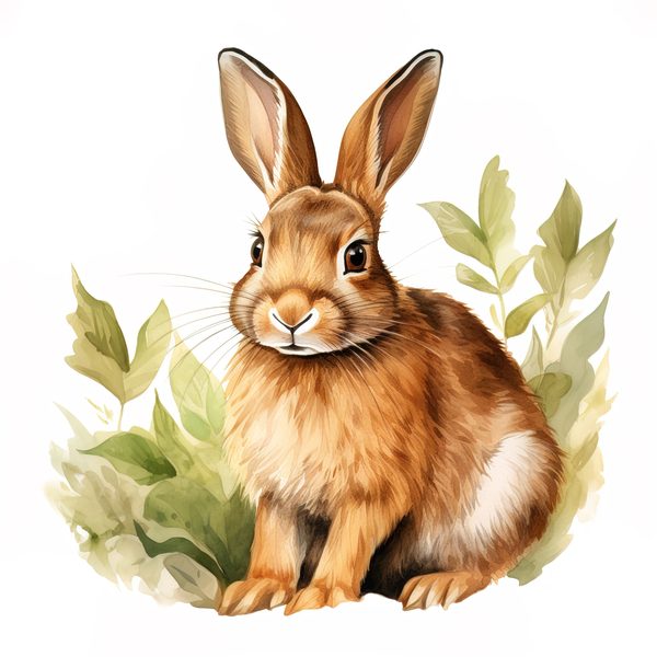 Watercolor Bunny Illustration: 10 Rabbit Art Printables (Digital Download) — image 11