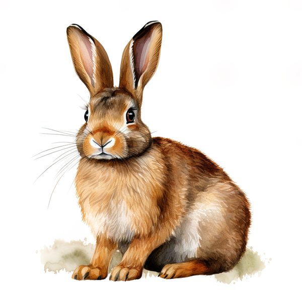 Watercolor Bunny Illustration: 10 Rabbit Art Printables (Digital Download) — image 12