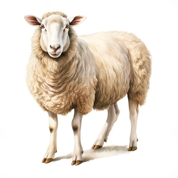 Watercolor Sheep Clipart: Rustic Farmhouse Illustration (JPG, PNG) — image 7