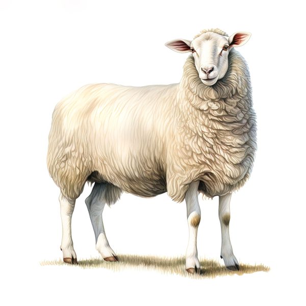 Watercolor Sheep Clipart: Rustic Farmhouse Illustration (JPG, PNG) — image 8