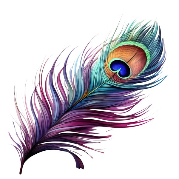 Watercolor Peacock Feather Clipart: PNG, JPG, Commercial Use — image 7