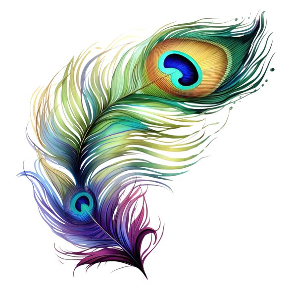 Watercolor Peacock Feather Clipart: PNG, JPG, Commercial Use — image 11