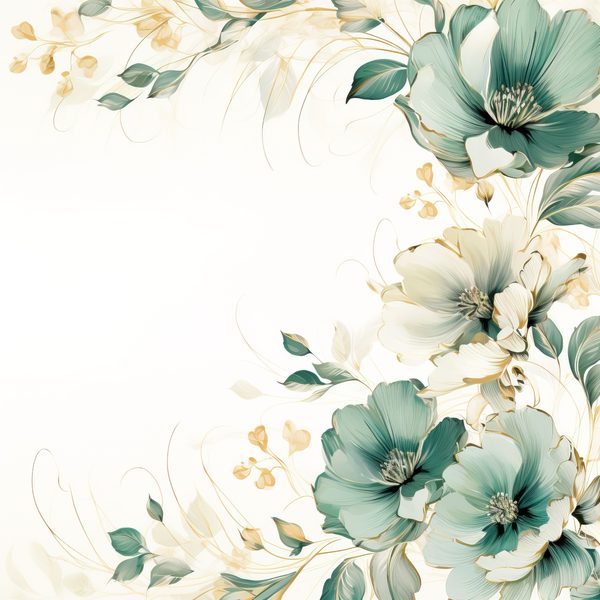 Emerald Floral Digital Paper: Watercolor Flower Graphics (JPG, 300 DPI) — image 5