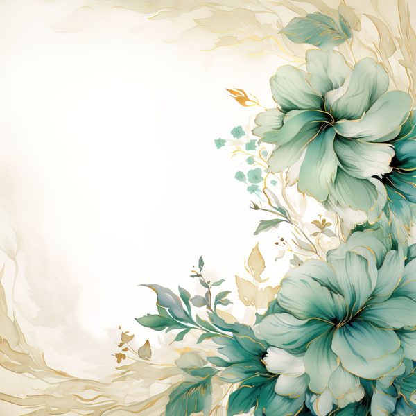Emerald Floral Digital Paper: Watercolor Flower Graphics (JPG, 300 DPI) — image 11