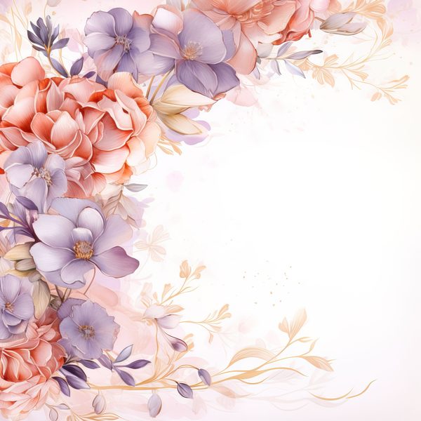 Terracotta Blooms Digital Paper: Watercolor Floral Graphics (300 DPI JPG) — image 3