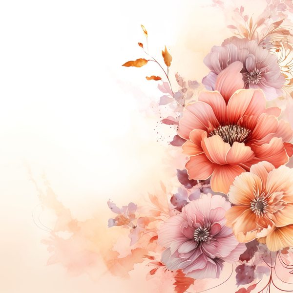 Terracotta Blooms Digital Paper: Watercolor Floral Graphics (300 DPI JPG) — image 12