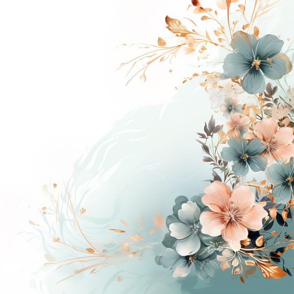 Soft Coral Floral Watercolor Graphics: Commercial Use (300 DPI JPG) — image 1