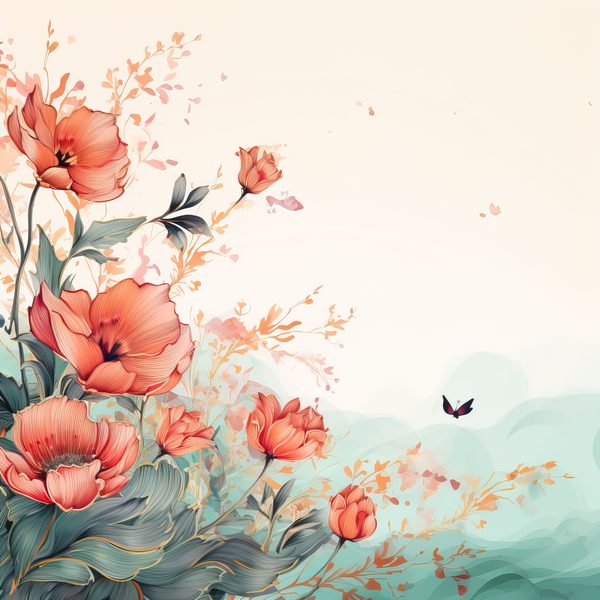Soft Coral Floral Watercolor Graphics: Commercial Use (300 DPI JPG) — image 2