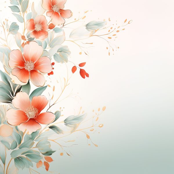 Soft Coral Floral Watercolor Graphics: Commercial Use (300 DPI JPG) — image 4