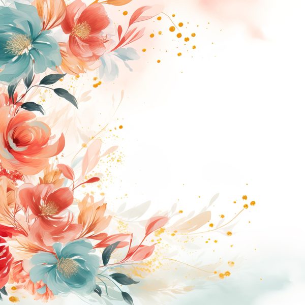 Soft Coral Floral Watercolor Graphics: Commercial Use (300 DPI JPG) — image 5