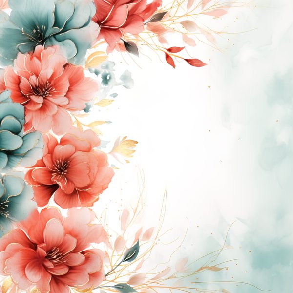 Soft Coral Floral Watercolor Graphics: Commercial Use (300 DPI JPG) — image 6