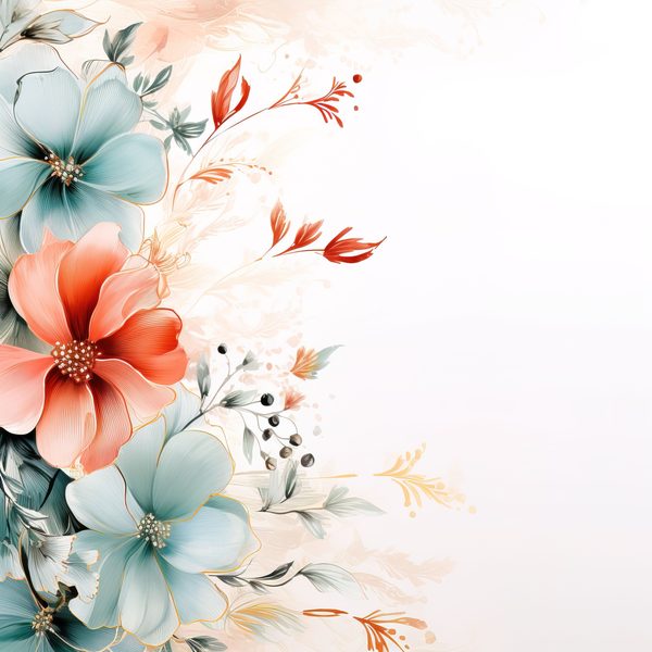 Soft Coral Floral Watercolor Graphics: Commercial Use (300 DPI JPG) — image 7