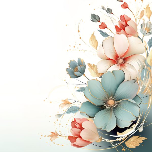 Soft Coral Floral Watercolor Graphics: Commercial Use (300 DPI JPG) — image 8