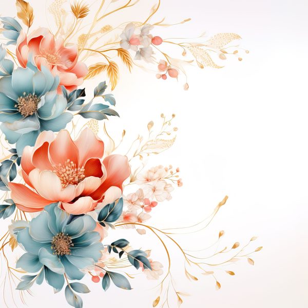 Soft Coral Floral Watercolor Graphics: Commercial Use (300 DPI JPG) — image 9