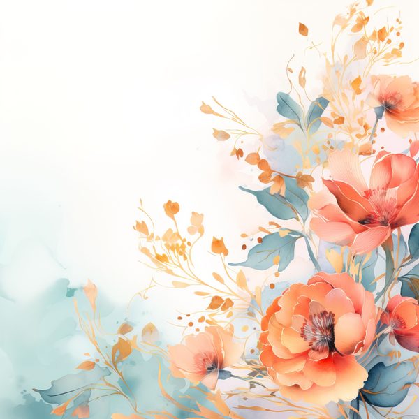 Soft Coral Floral Watercolor Graphics: Commercial Use (300 DPI JPG) — image 10
