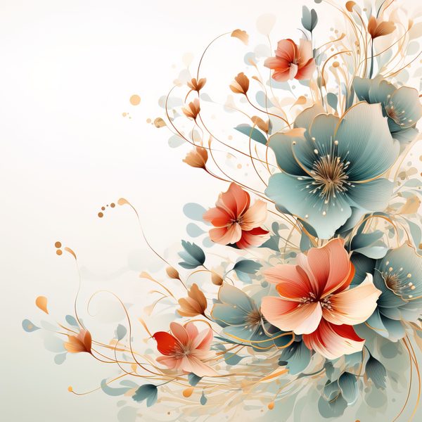 Soft Coral Floral Watercolor Graphics: Commercial Use (300 DPI JPG) — image 12