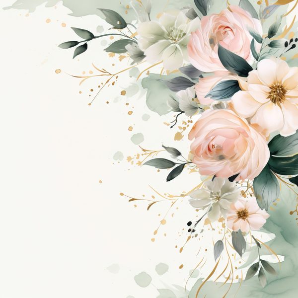 Light Pink Floral Digital Paper: Watercolor Flower Graphics (JPG, 300 DPI) — image 1