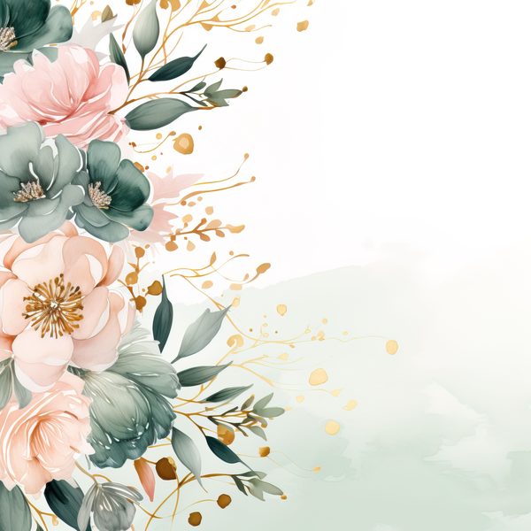 Light Pink Floral Digital Paper: Watercolor Flower Graphics (JPG, 300 DPI) — image 2