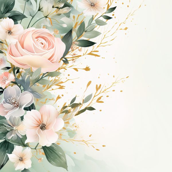 Light Pink Floral Digital Paper: Watercolor Flower Graphics (JPG, 300 DPI) — image 3