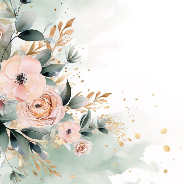 Light Pink Floral Digital Paper: Watercolor Flower Graphics (JPG, 300 DPI) — image 6
