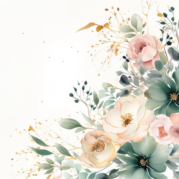 Light Pink Floral Digital Paper: Watercolor Flower Graphics (JPG, 300 DPI) — image 9