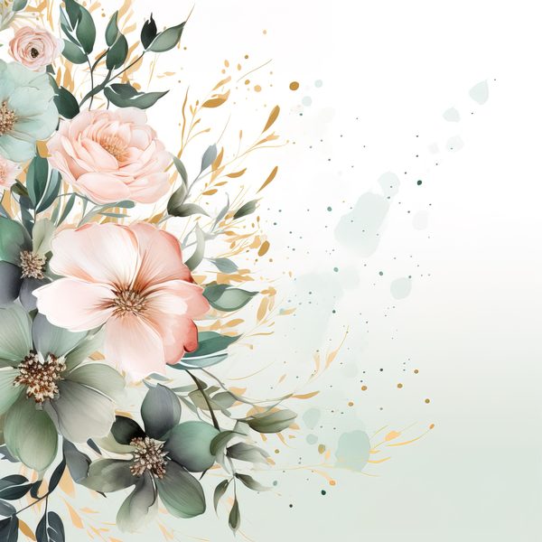 Light Pink Floral Digital Paper: Watercolor Flower Graphics (JPG, 300 DPI) — image 12