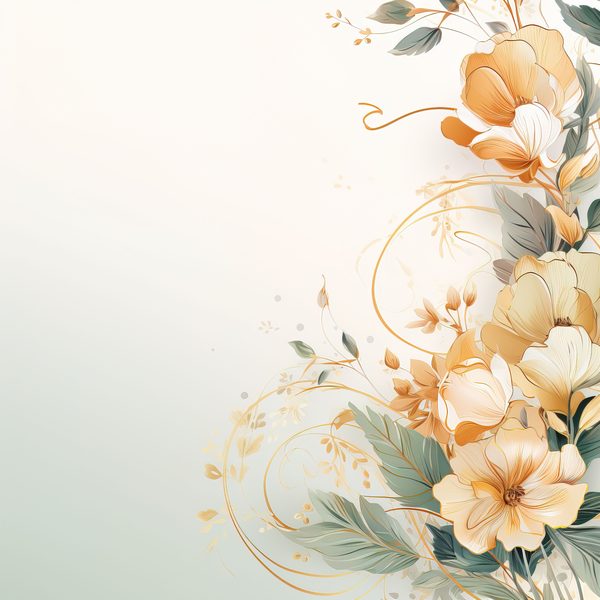 Peach & Sage Floral Digital Paper: Watercolor Flower Graphics (300 DPI JPG) — image 4
