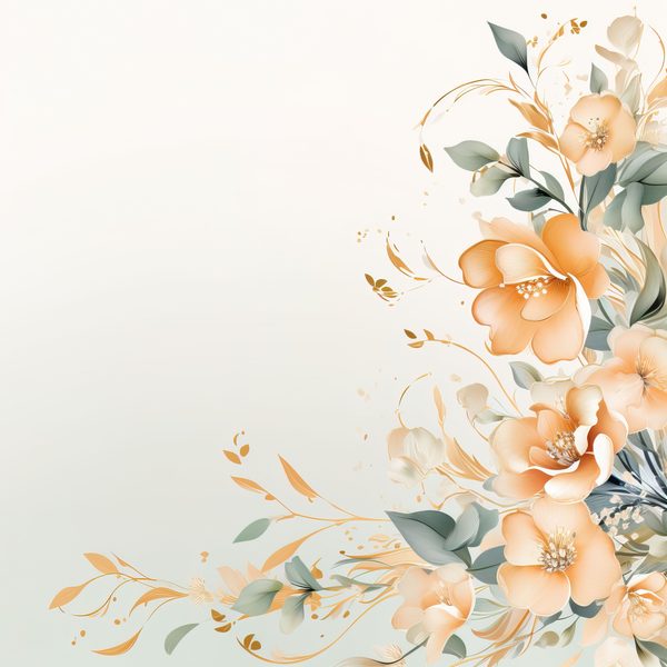 Peach & Sage Floral Digital Paper: Watercolor Flower Graphics (300 DPI JPG) — image 10