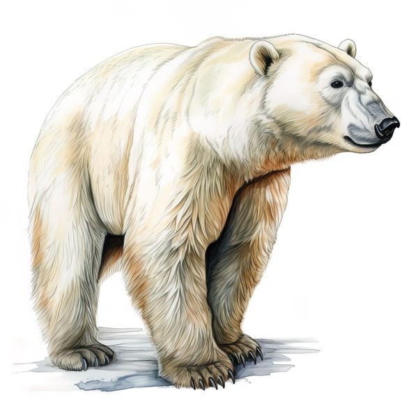 Watercolor Polar Bear Clipart, Animal PNG JPG (Digital Download) — image 2