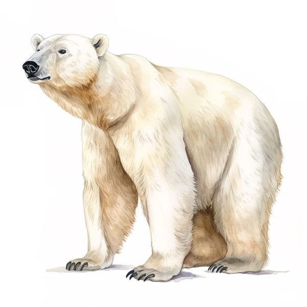 Watercolor Polar Bear Clipart, Animal PNG JPG (Digital Download) — image 8