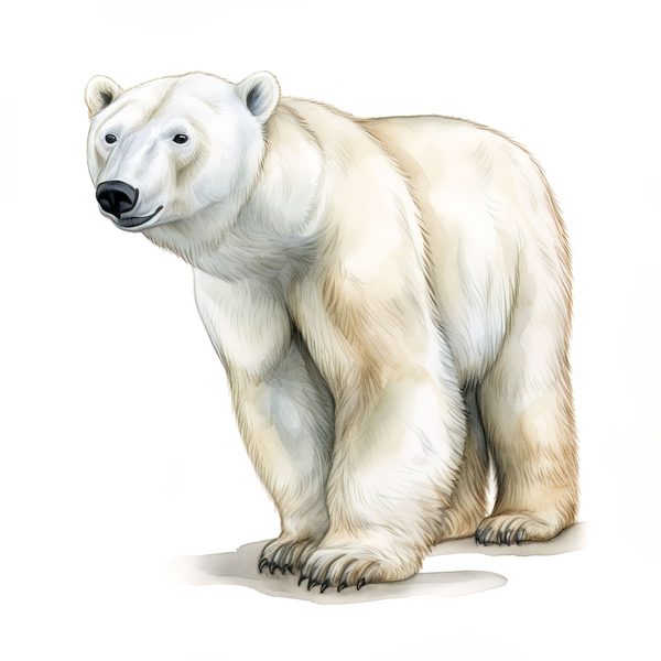 Watercolor Polar Bear Clipart, Animal PNG JPG (Digital Download) — image 9