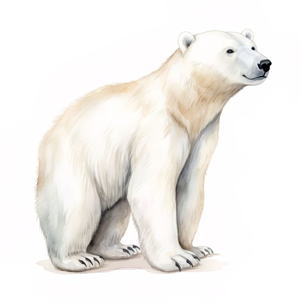 Watercolor Polar Bear Clipart, Animal PNG JPG (Digital Download) — image 11