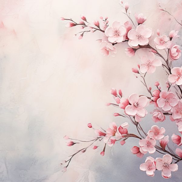 Watercolor Cherry Blossom Digital Paper: Sakura Art (300 DPI JPG) — image 3