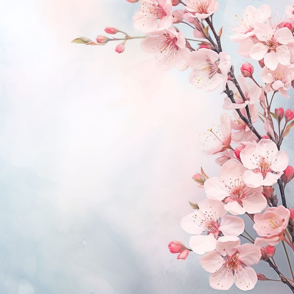 Watercolor Cherry Blossom Digital Paper: Sakura Art (300 DPI JPG) — image 4