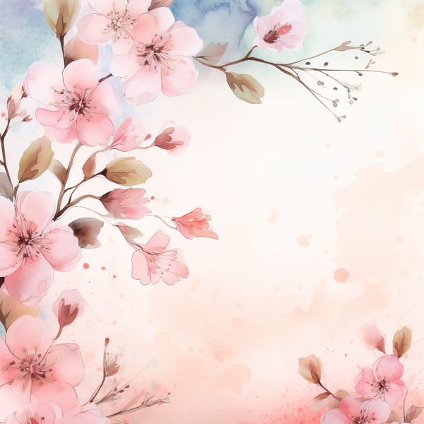 Watercolor Cherry Blossom Digital Paper: Sakura Art (300 DPI JPG) — image 5