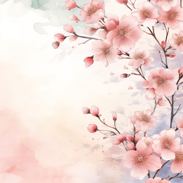 Watercolor Cherry Blossom Digital Paper: Sakura Art (300 DPI JPG) — image 6
