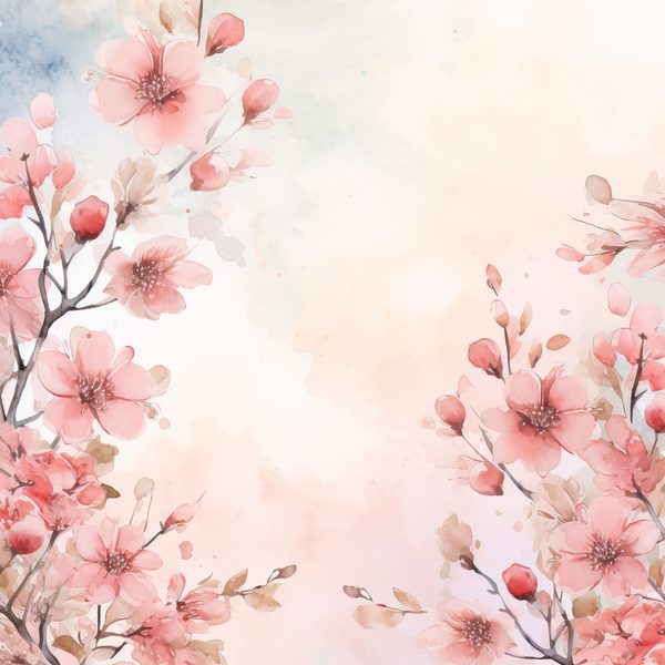 Watercolor Cherry Blossom Digital Paper: Sakura Art (300 DPI JPG) — image 7