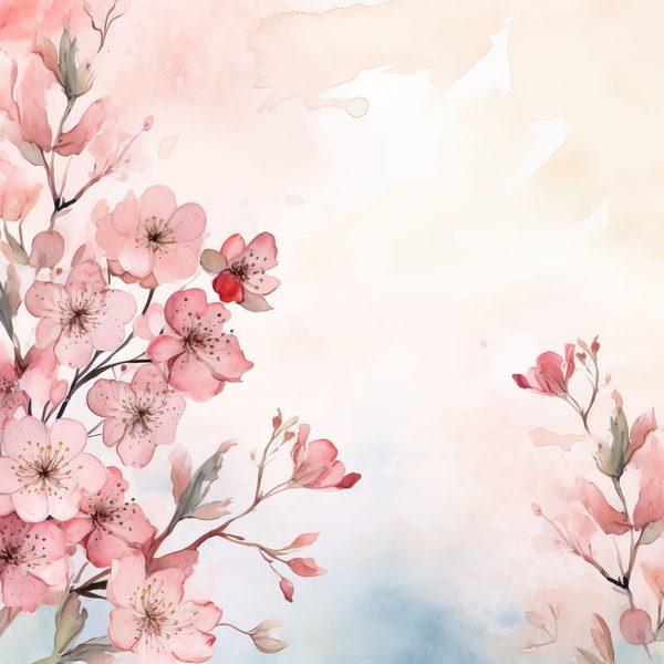 Watercolor Cherry Blossom Digital Paper: Sakura Art (300 DPI JPG) — image 8